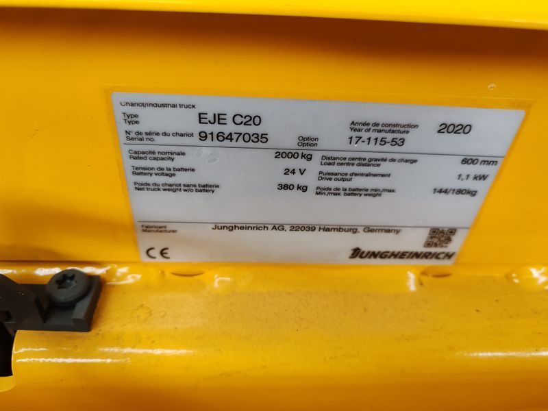 Jungheinrich EJE C20 2t/ 366mh/ 2020y/ scales &mdash; jazden&aacute; manipulačn&aacute; technika | Booster Lift