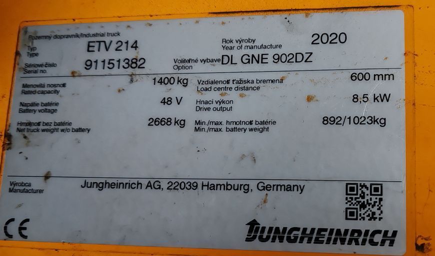 Jungheinrich ETV 214 &mdash; jazden&aacute; manipulačn&aacute; technika | Booster Lift