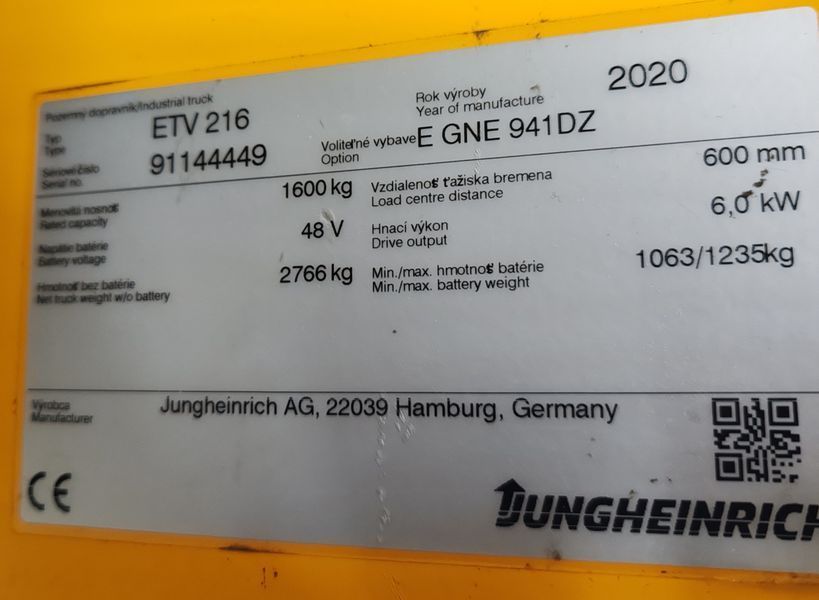 Jungheinrich ETV 216 9.4m/ 9761h &mdash; jazden&aacute; manipulačn&aacute; technika | Booster Lift