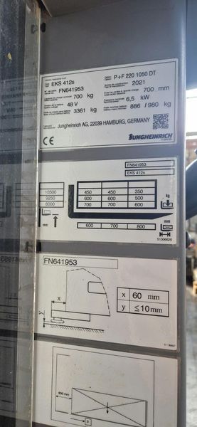 Jungheinrich EKS 412s P+F220 1050 DT &mdash; used warehouse equipment | Booster Lift