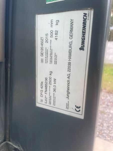 Jungheinrich DFG 425s 6190mh/ 4.5m/ 2.5t &mdash; used warehouse equipment | Booster Lift