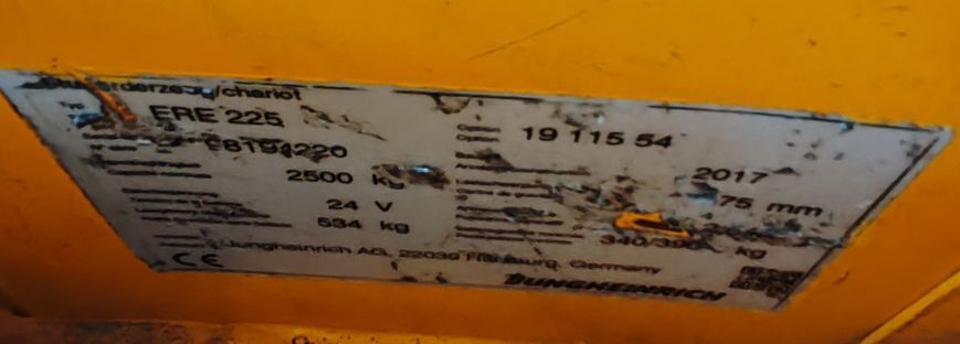 Jungheinrich ERE 225 batt2022 &mdash; used warehouse equipment | Booster Lift