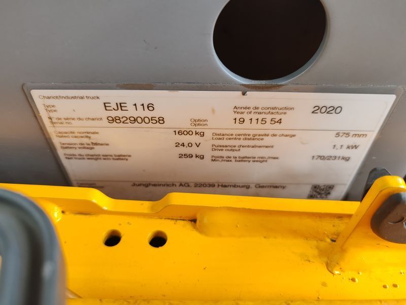 Jungheinrich EJE 116 1.6t/ 719h/ 250ah &mdash; gebrauchte Stapler | Booster Lift